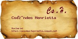 Csöndes Henrietta névjegykártya